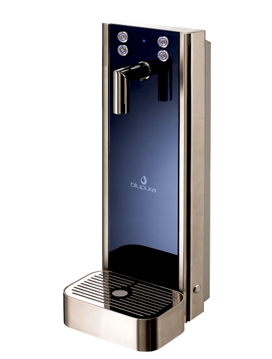 Bluglass Zapfhahn f&uuml;r Wasserspender Einbauger&auml;te mit getemperter Glasfront und einem Zapfhahn.